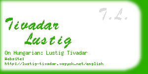 tivadar lustig business card